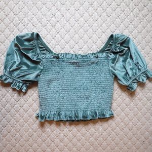 Rewind Velvet Sage Green Crop Top
